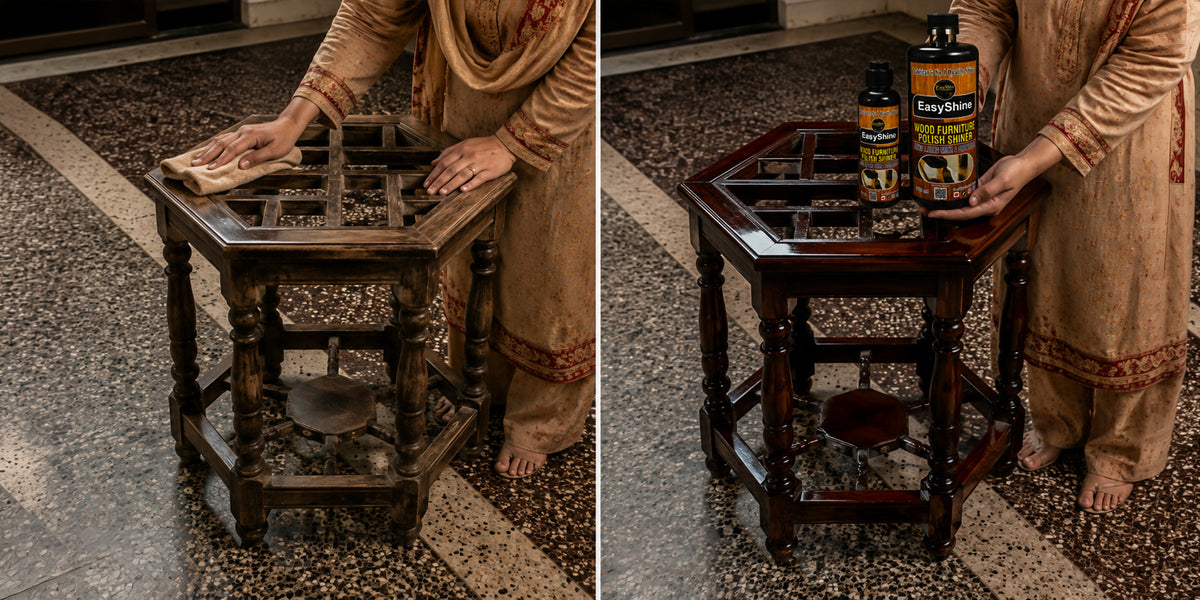 EasyShine furniture polish for refreshing old wooden furniture at home